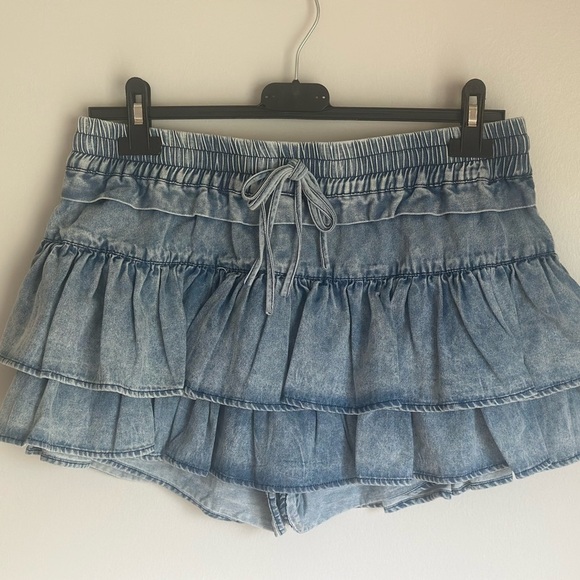 Shug Lala Mini Skirt Skort Denim Blue Medium NWOT - Picture 3 of 10